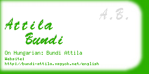 attila bundi business card